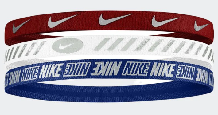 Nike Womens Headbands 3.0 (3 Pack) - University Red/White/Game Royal Player Accessories University Red/White/Game Roya - Third Coast Soccer