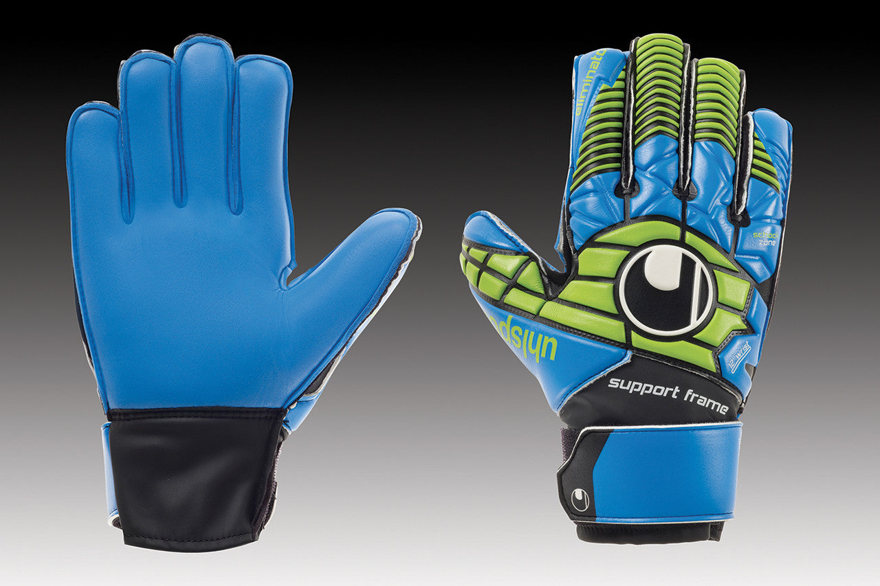 Uhlsport Eliminator Soft Sf Junior - Power Green/Blue Gloves 8 Power Green/Blue - Third Coast Soccer