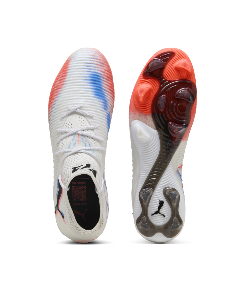 PUMA Future 8 Ultimate FG - White/Black/Glowing Red Mens Footwear - Third Coast Soccer