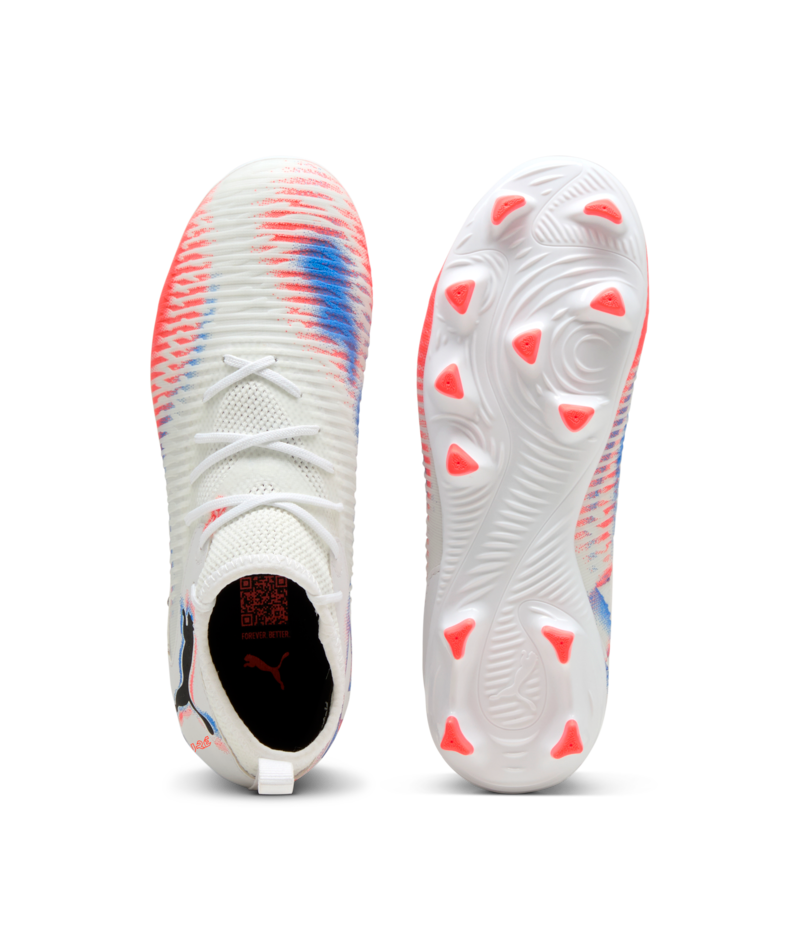 PUMA Future 8 Match FG/AG Jr - White/Black/Glowing Red Youth Footwear - Third Coast Soccer