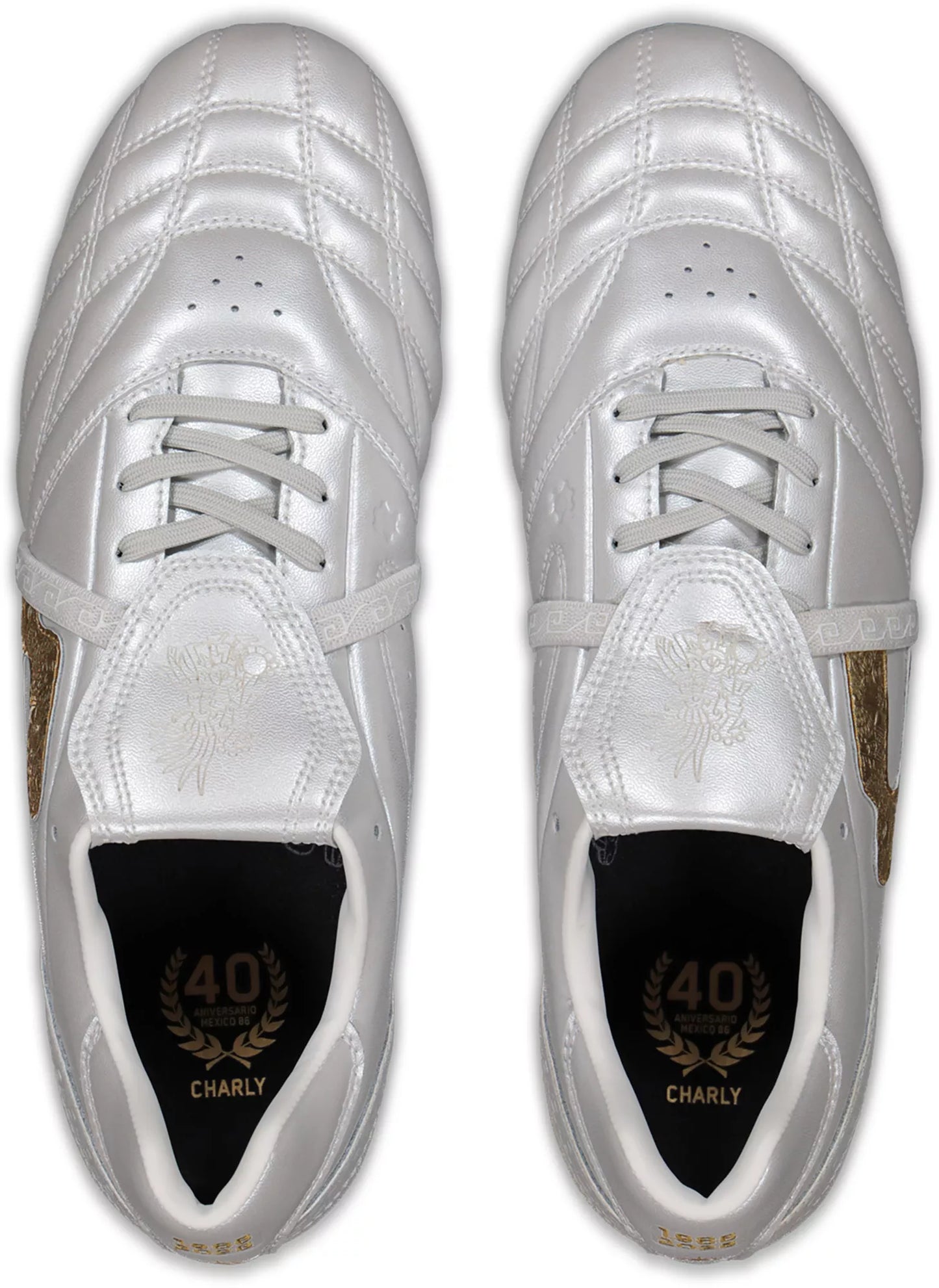 CHARLY Legendario 26 PFX FG - White/Gold Mens Footwear - Third Coast Soccer