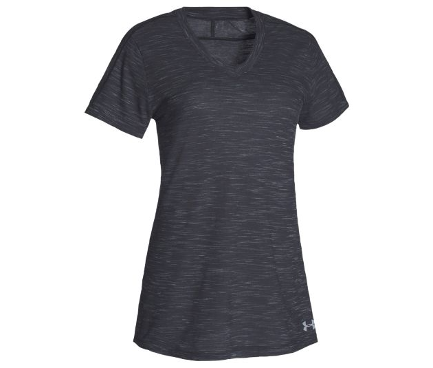 Under Armour Women's Stadium Flow Tee - Black/Steel Training Wear Black Womens XSmall - Third Coast Soccer