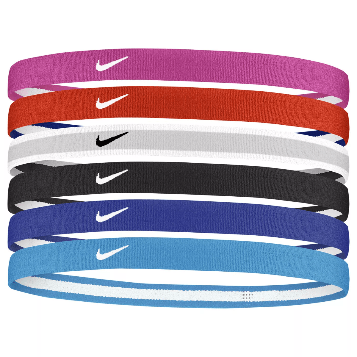 Nike Swoosh Sport Headbands 6 pack - Light Red/Fuchsia/White Player Accessories - Third Coast Soccer