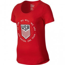Nike Usa Women'S Pride Tee - Challenge Red T-Shirts Challenge Red Womens Small - Third Coast Soccer