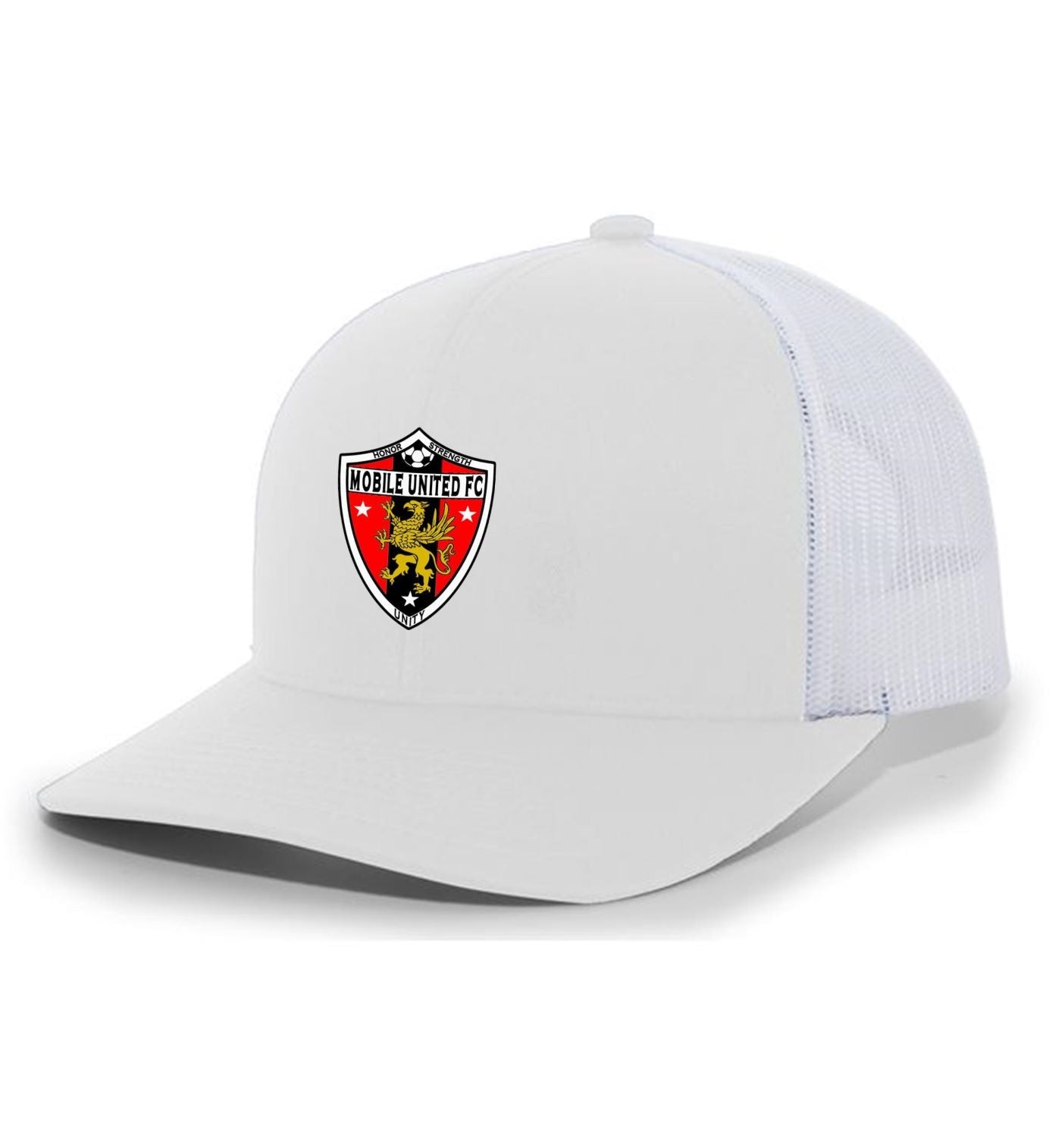 Tcs Mobile United Flexfit Trucker Hat Mobile United White/White Full Color Patch - Third Coast Soccer