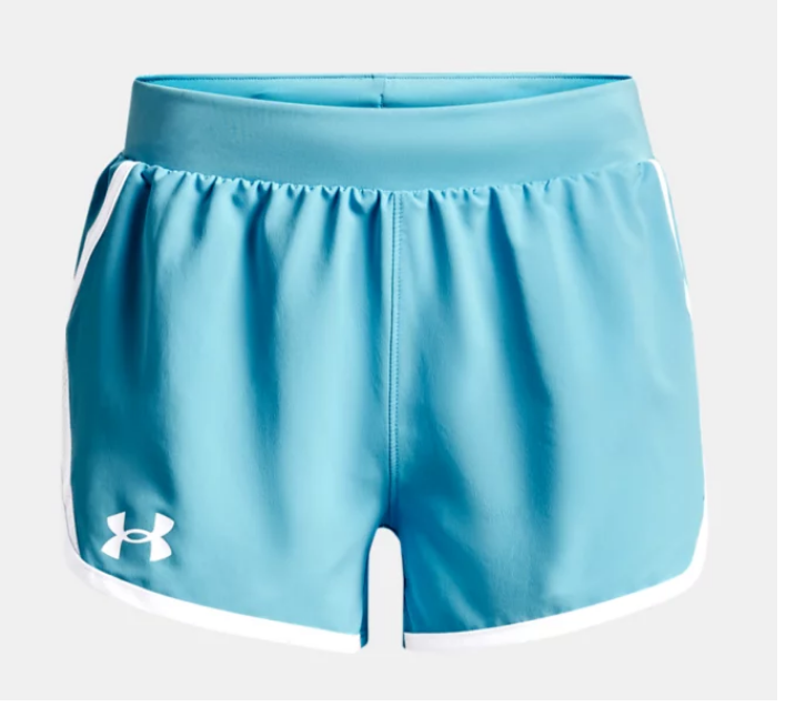 Under Armour Girls' Fly By Shorts - Fresco Blue Shorts Fresco Blue/White Youth X-Small - Third Coast Soccer