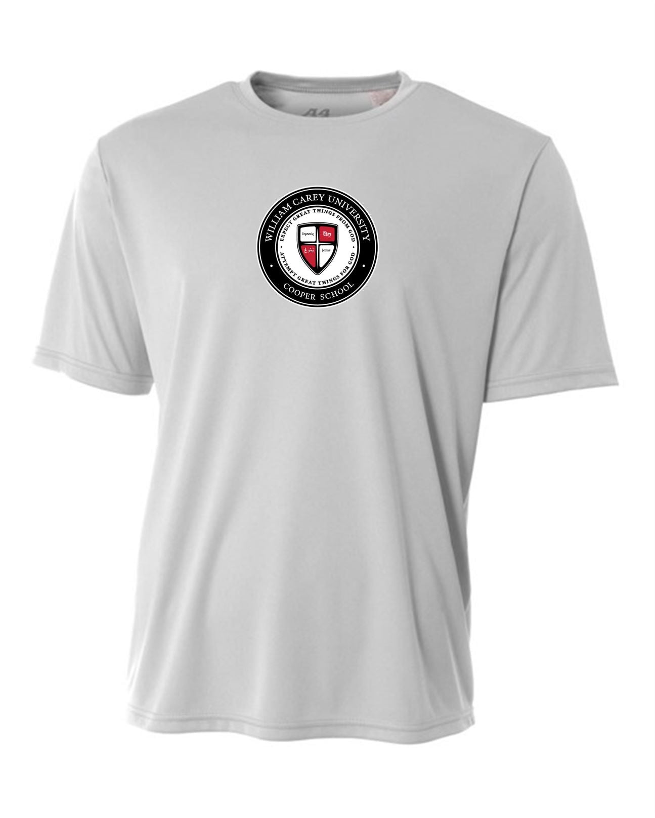 WCU Cooper School Of Missions & Ministry Youth Short-Sleeve Performance Shirt WCU CSMM Silver Grey Youth Small - Third Coast Soccer