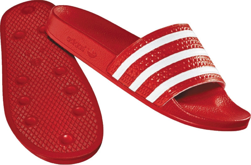 adidas Adilette Sandal - Light Scarlet/White Mens Sandals Youth 5 Light Scarlet/White - Third Coast Soccer
