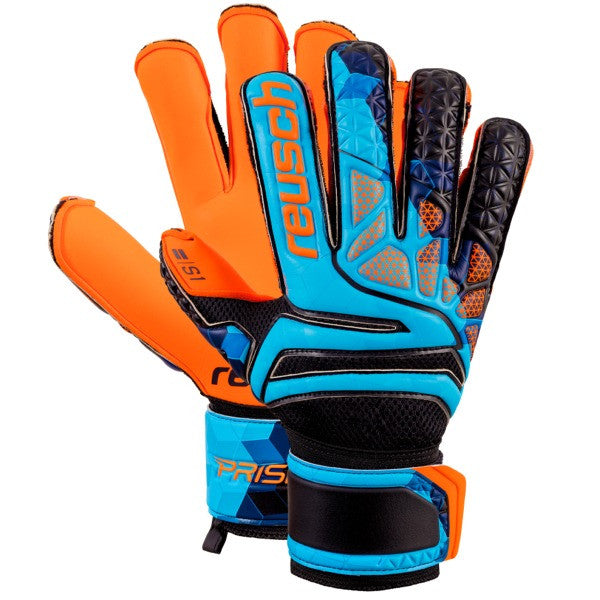 Reusch Prisma S1 Fingersupport World Cup Glove Gloves Blue/Black/Shocking Orange Size 11 - Third Coast Soccer