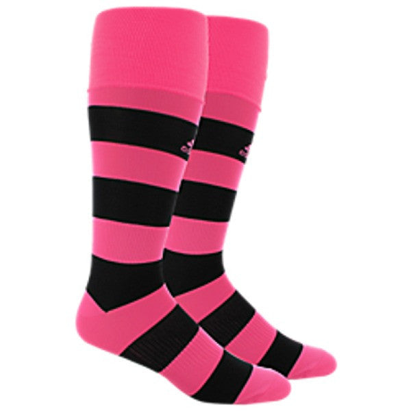 adidas Metro Hoop OTC Sock - Solar Pink/Black Socks Small (5-7, 8-9, Etc.) Solar Pink/Black - Third Coast Soccer