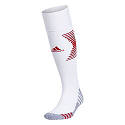 Adidas Team Speed 3 Sock - White/Red Socks - Third Coast Soccer