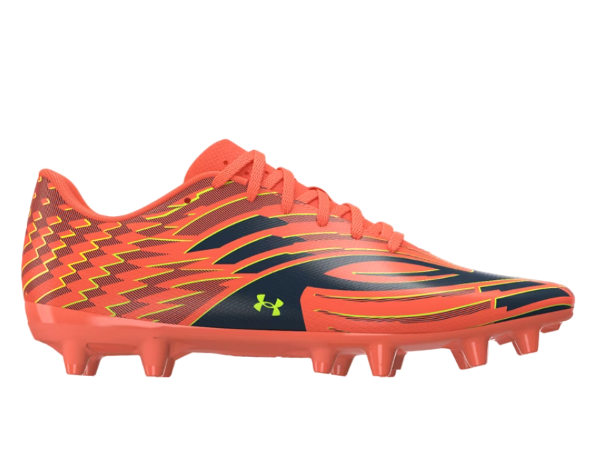 Under Armour Youth Shadow Club 4 FG - Tangerine/Green/Yellow Youth Footwear - Third Coast Soccer