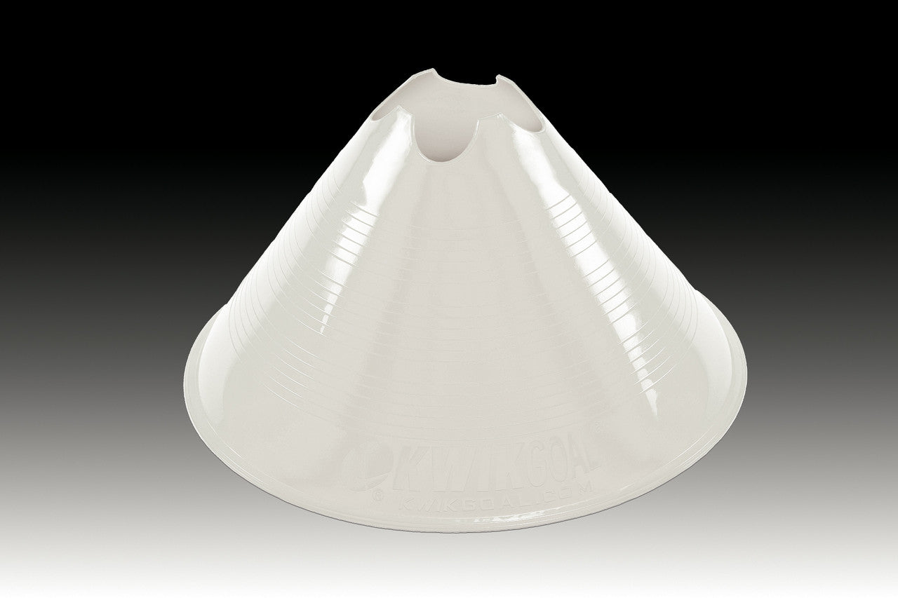 Kwikgoal Jumbo Disc Cones - White Field Equipment White Pack Of 12 - Third Coast Soccer