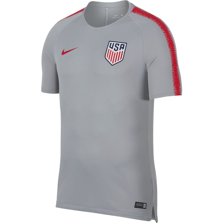 Nike USA Squad Top - Wolf Grey/University Red International Replica Wolf Grey/University Red/Red Mens Small - Third Coast Soccer