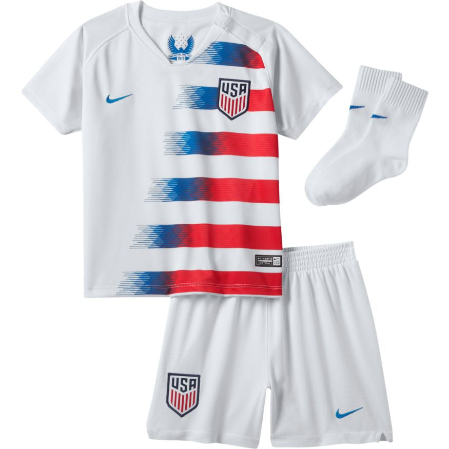 Nike Usa 2018 Home Infants' Kit International Replica White/Speed Red/Blue Nebula 3 - 9 Months - Third Coast Soccer