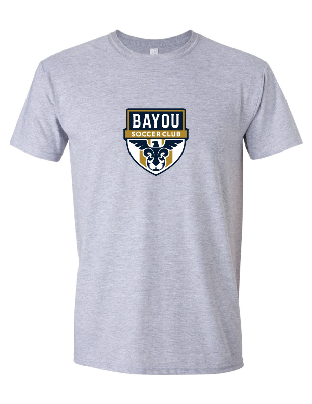 Bayou Soccer Club Short-Sleeve Performance Tee Bayou Soccer Club Spiritwear Sport Grey Mens Small - Third Coast Soccer