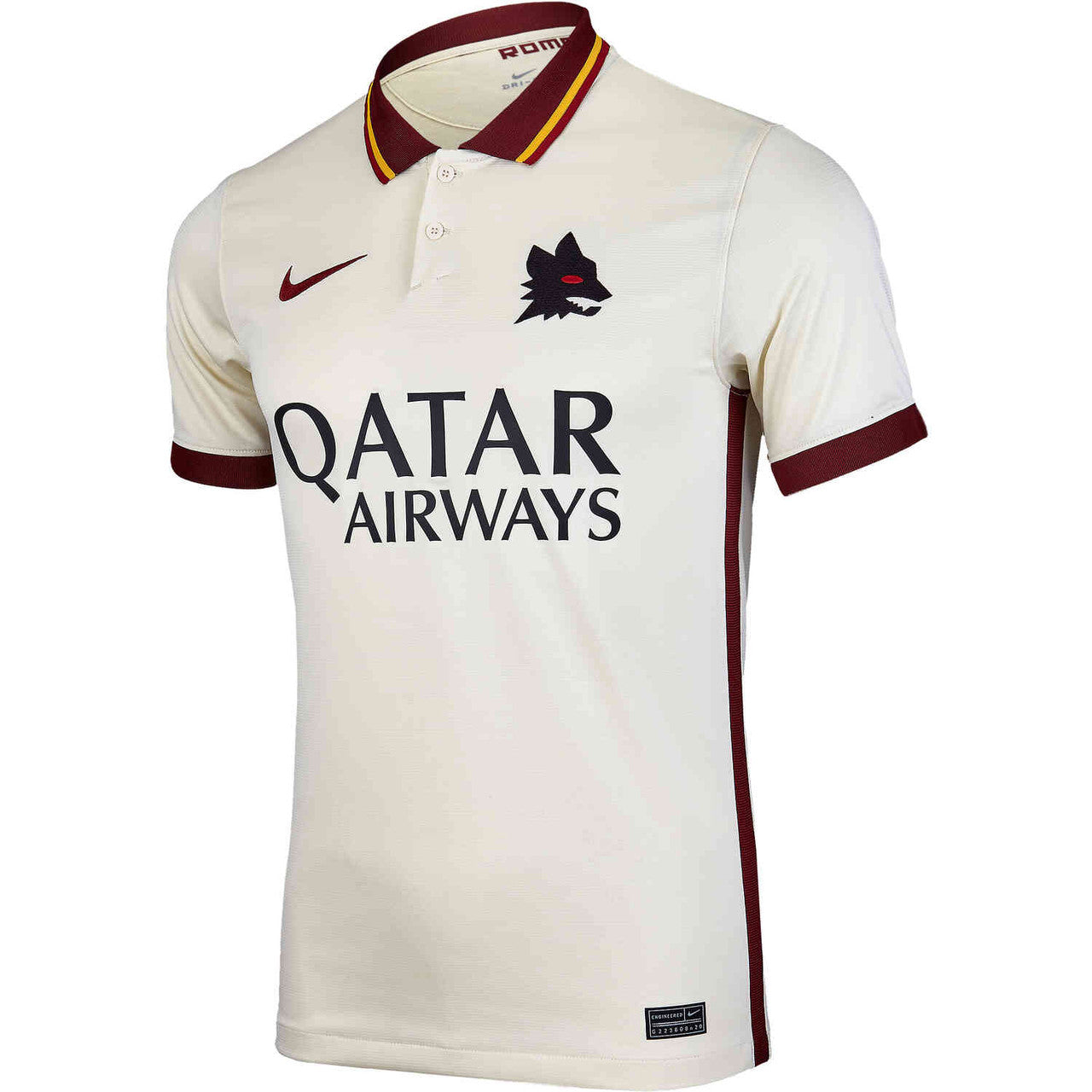 NIKE AS ROMA AWAY JERSEY 20/21 Club Replica Mens Small Pale Ivory/Fossil/Dk Team Red - Third Coast Soccer