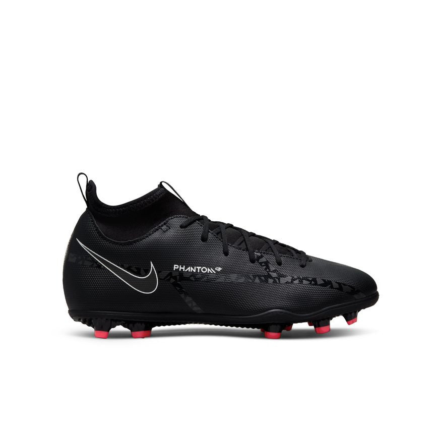 Nike Junior Phantom GT2 Club Dynamic-Fit FG - Black/Summit White/Bright Crimson Youth Footwear Closeout - Third Coast Soccer