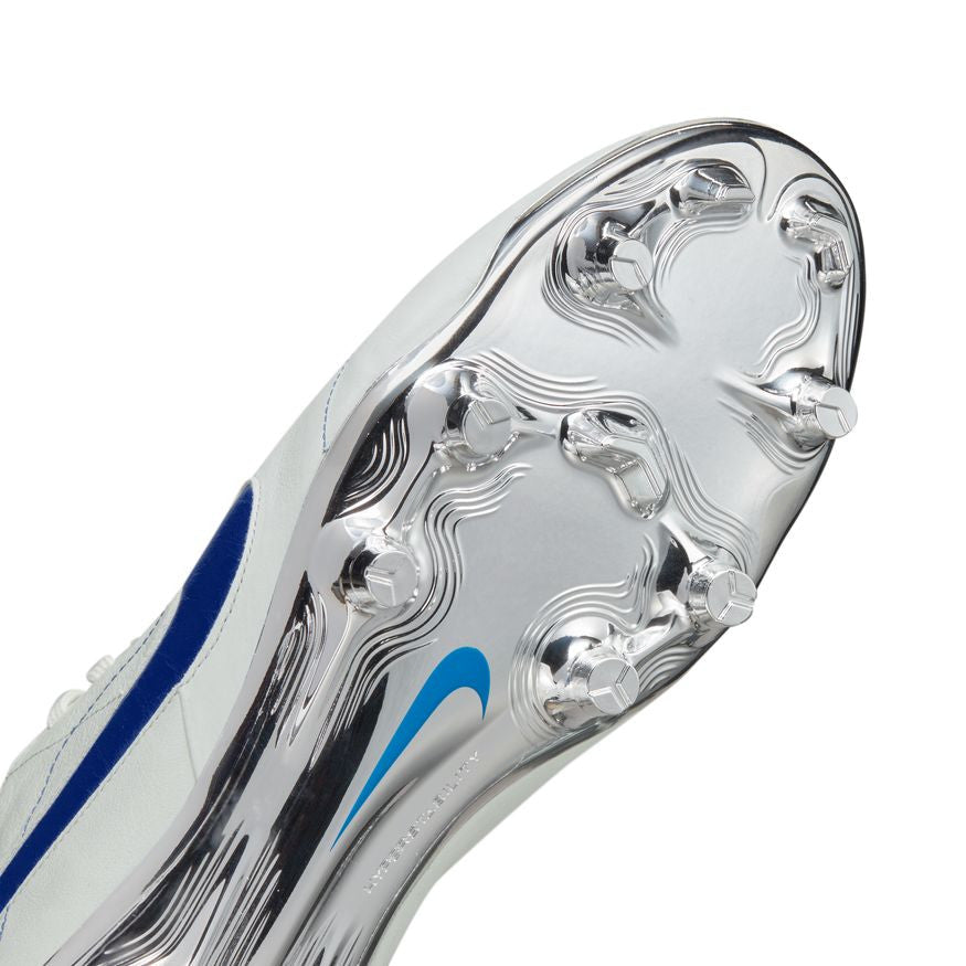 Nike Tiempo Legend 9 Elite FG - White/Game Royal/Silver Mens Firm Ground Mens 8.5 White/Game Royal/Metallic Silv - Third Coast Soccer