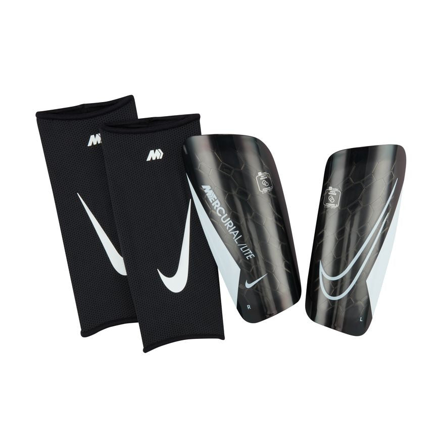 Nike Mercuriallite Shinguard - Black/White Adult Shinguards Small Black/White - Third Coast Soccer