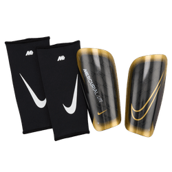 Nike Mercurial Lite Shinguard - Black/White/Gold Adult Shinguards - Third Coast Soccer