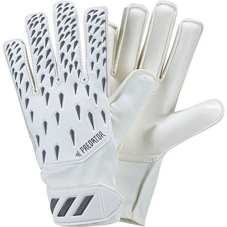 adidas Predator Junior Training Goalkeeper Glove - White/Grey/Black Gloves Size 7 White/Grey One/Black/Iron - Third Coast Soccer