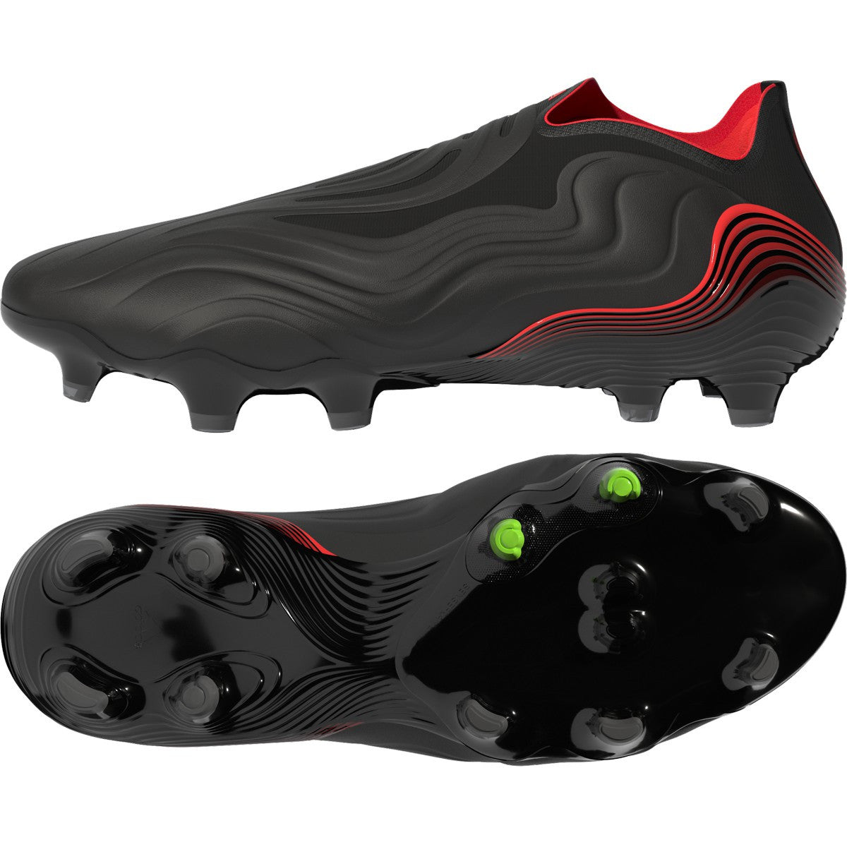 adidas Copa Sense+ FG - Black/Solar Red/Solar Green Men's Footwear Closeout - Third Coast Soccer