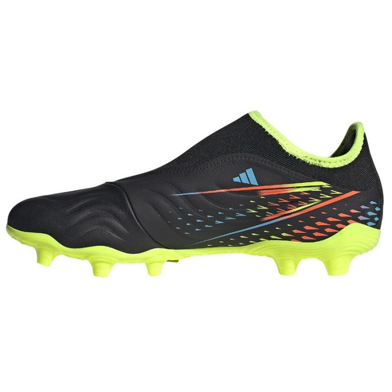 adidas Copa Sense .3 Laceless FG - Core Black/Cyan/Solar Yellow Men's Footwear Closeout - Third Coast Soccer