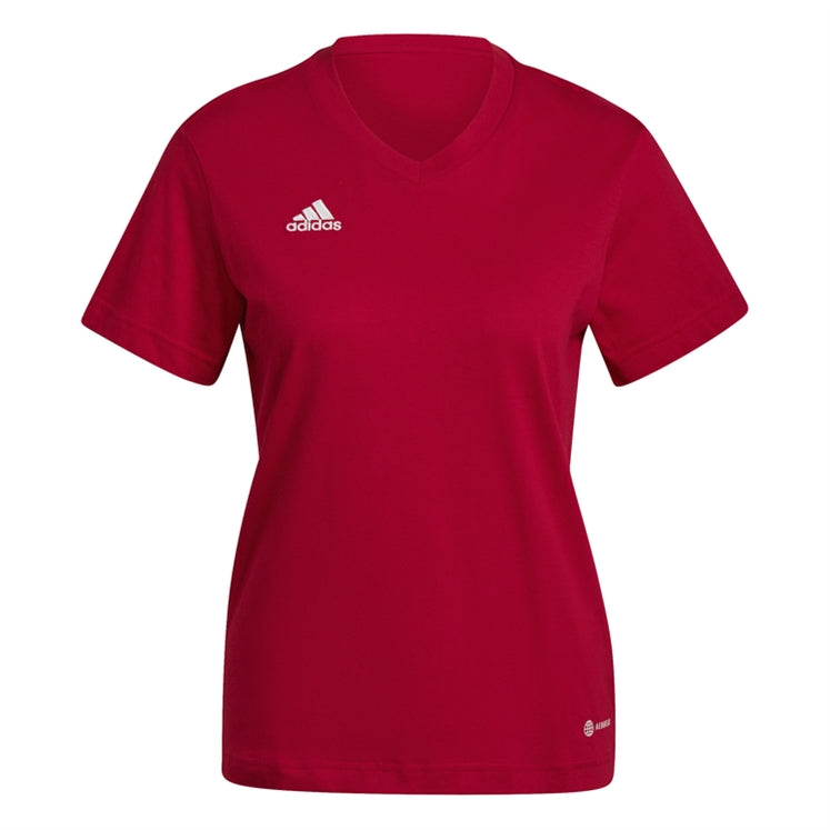 adidas Women's Entrada 22 Crew Neck Poly Tee - Red Training Wear - Third Coast Soccer