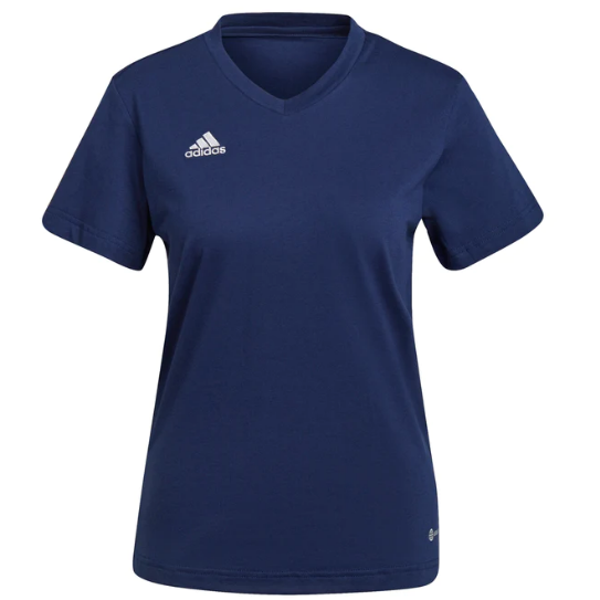adidas Women's Entrada 22 Crew Neck Poly Tee - Navy Training Wear - Third Coast Soccer