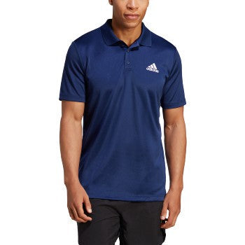 adidas Designed to Move 3 Stripes Polo - Dark Blue/White Polos - Third Coast Soccer