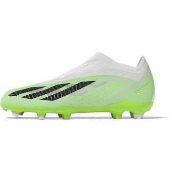 adidas Junior X Crazyfast.1 Laceless FG - White/Black/Lucid Lemon Youth Footwear - Third Coast Soccer