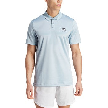 adidas Designed to Move 3 Stripes Polo - Wonder Blue/Black Polos - Third Coast Soccer