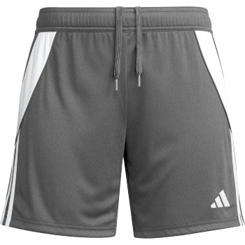 adidas Women's Tiro 24 Short - Grey/White Shorts Team Mid Grey/White Womens Xsmall - Third Coast Soccer