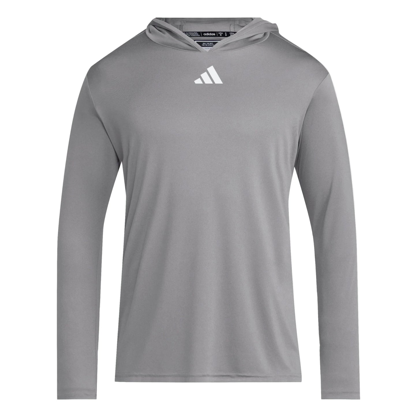 adidas D4T LS Hoody - Grey Training Wear Team Grey/White Mens Small - Third Coast Soccer