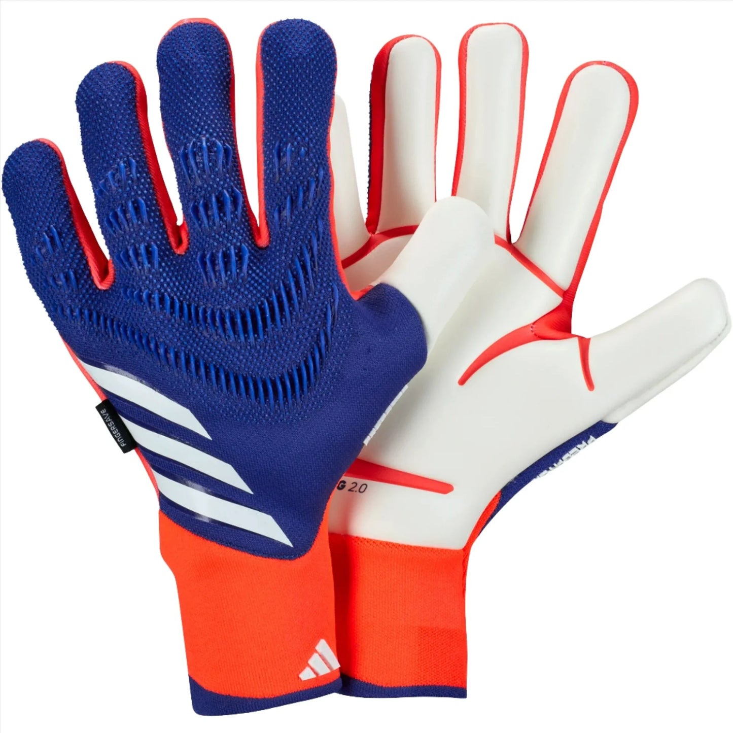 adidas Predator Pro Fingersave Goalkeeper Glove - Blue/Red/White Gloves - Third Coast Soccer