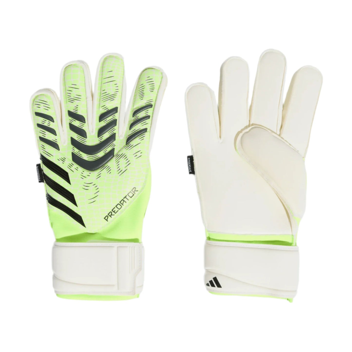 adidas Predator Match Fingersave Goalkeeper Glove - Lucid Lemon/Black/White Gloves - Third Coast Soccer
