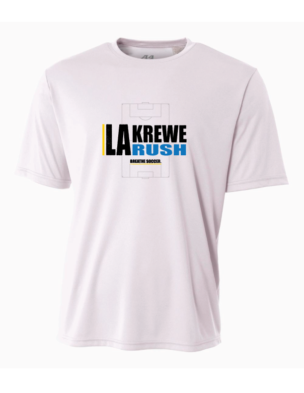 A4 La Krewe-Rush Short-Sleeve Shirt - Breathe Soccer - Black, Silver Or White LA Krewe Rush White Mens Small - Third Coast Soccer