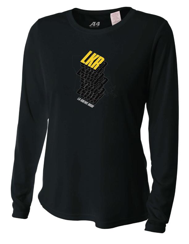 A4 La Krewe-Rush Long-Sleeve Shirt Stack - Black, Silver Or White LA Krewe Rush Black Womens Small - Third Coast Soccer