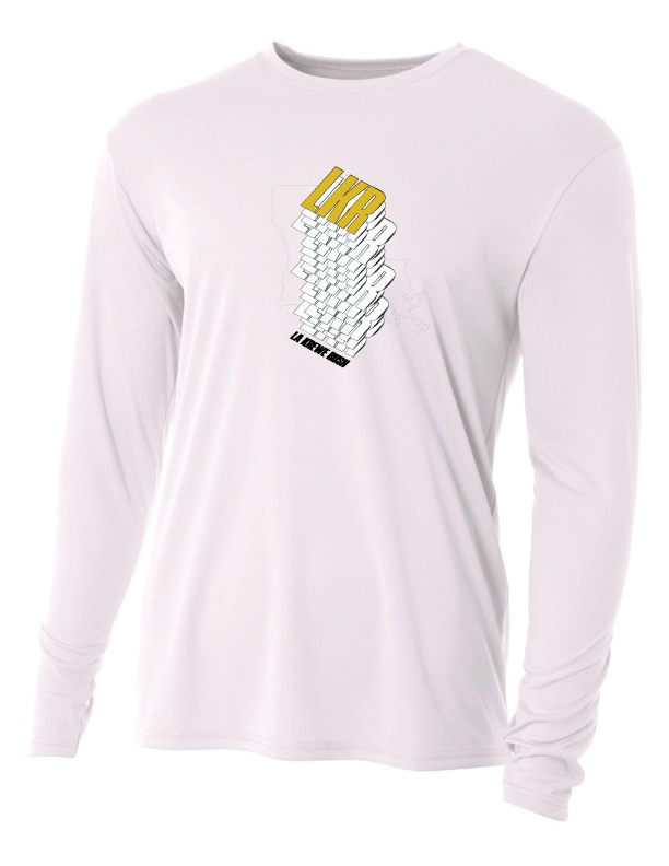 A4 La Krewe-Rush Long-Sleeve Shirt Stack - Black, Silver Or White LA Krewe Rush White Mens Small - Third Coast Soccer