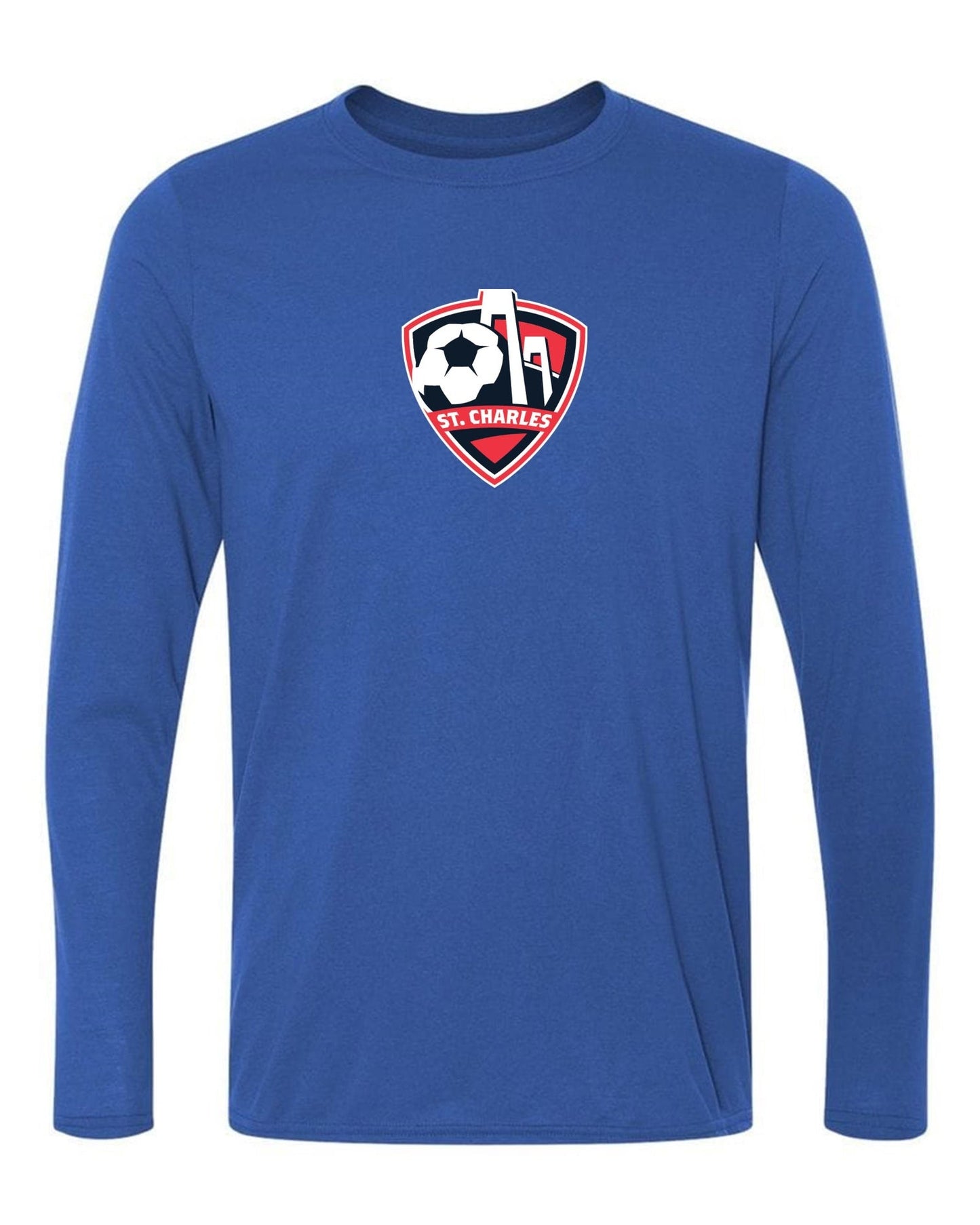 SCSL Long-Sleeve T-Shirt St. Charles Soccer Spiritwear Royal Mens Small - Third Coast Soccer