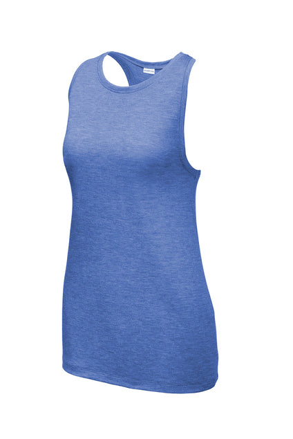 Sport-Tek Women's PosiCharge Tri-Blend Wicking Tank Training Wear True Royal Heather Womens XSmall - Third Coast Soccer