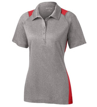 Sport-Tek Women's Heather Colorblock Contender Polo Polos - Third Coast Soccer