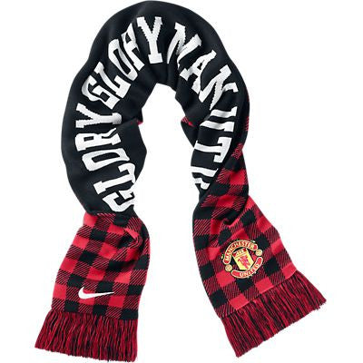 Nike Manchester United Supporter'S Scarf Scarves Black/Diablo Red/White - Third Coast Soccer