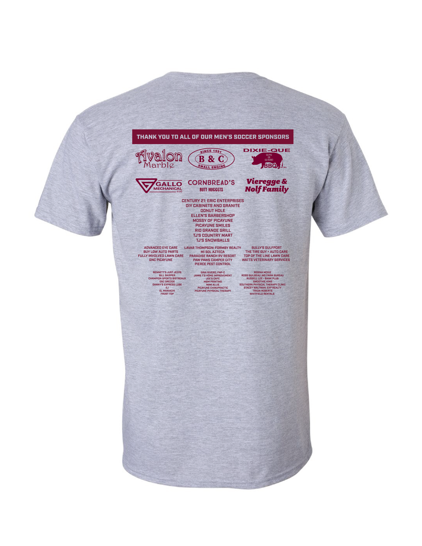 Picayune High School Short-Sleeve Shirt with Sponsors PMHS SW - Third Coast Soccer
