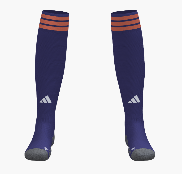 adidas LA Elite Custom ADISock 26 Socks - Purple/Orange Louisiana Elite Girls Purple Small - Third Coast Soccer