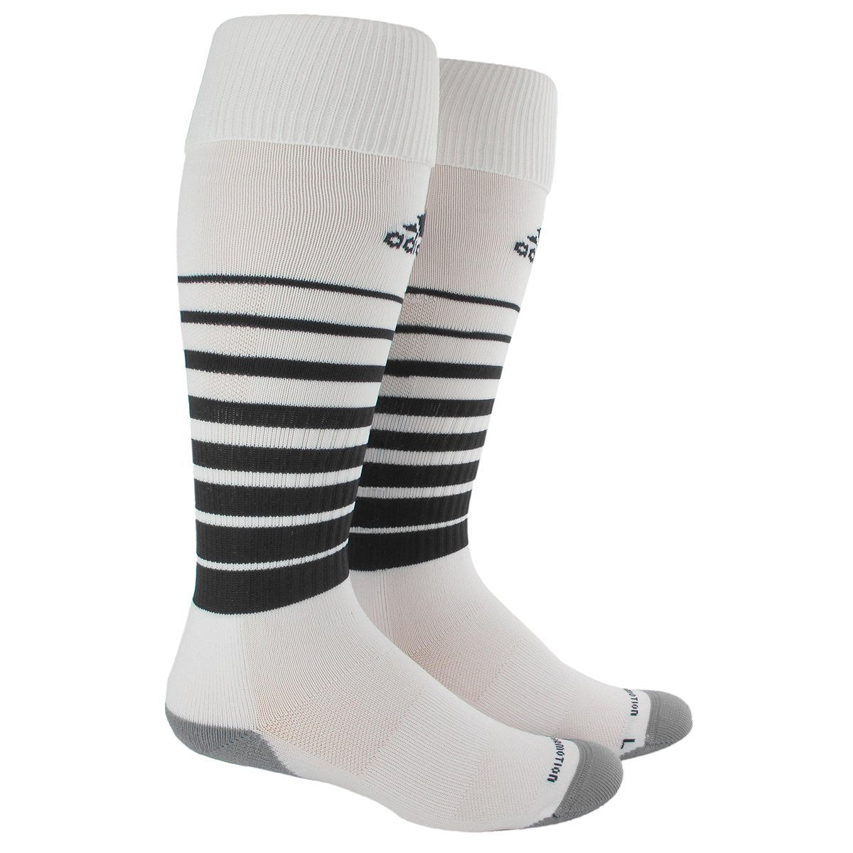 adidas Team Speed Soccer Sock Large - White/Black Socks Large (11-13, 10-13, Etc.) White/Black - Third Coast Soccer
