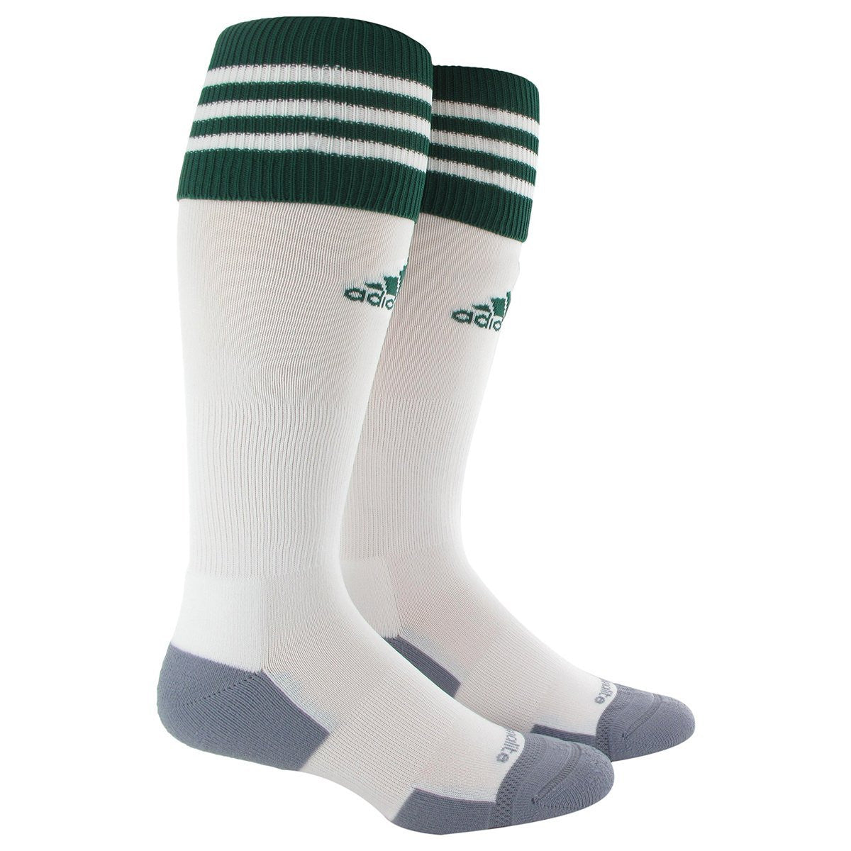 adidas Copa Zone Cushion II Soccer Sock Large - White/Forest Socks Large (11-13, 10-13, Etc.) White/Forest - Third Coast Soccer