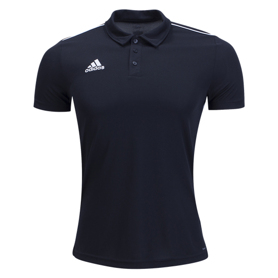 adidas Core 18 Polo - Black Polos Mens Small Black - Third Coast Soccer