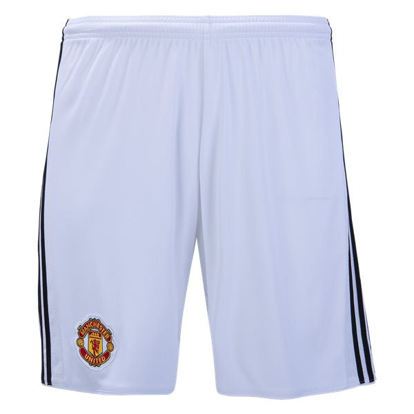 adidas Manchester United Home Short 17/18 Club Replica White/Black Mens Small - Third Coast Soccer